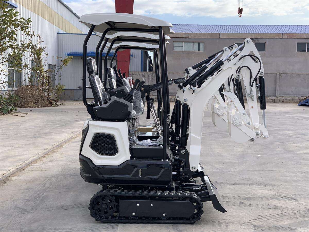 Three white excavators ordered by German customers