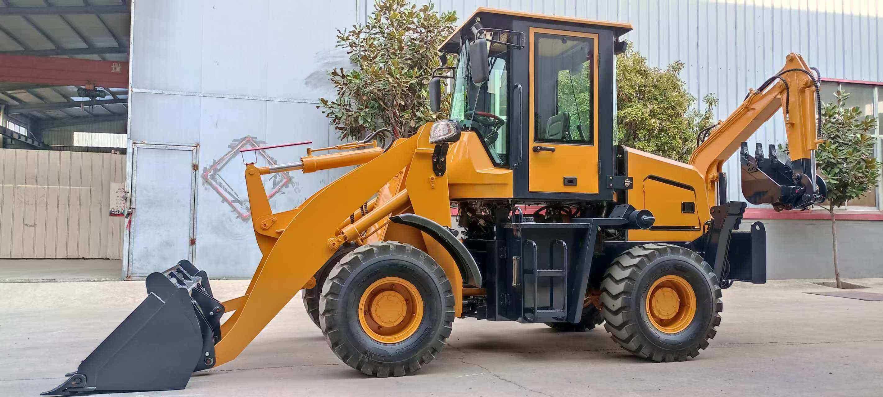 What are the usage ranges of backhoe loaders