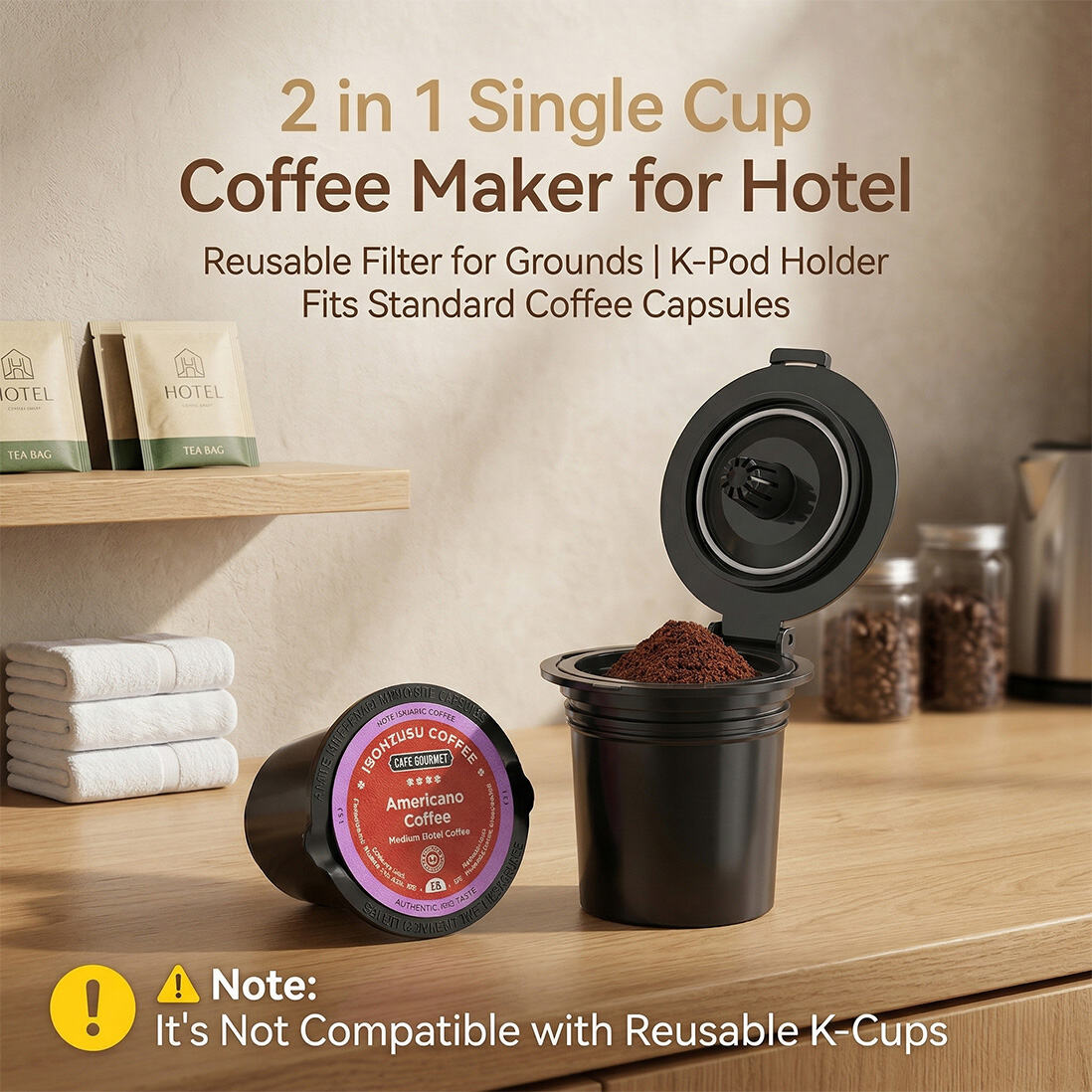 kc201 3 in 1 single serve coffee maker for k cup pods ground coffee  tea-3
