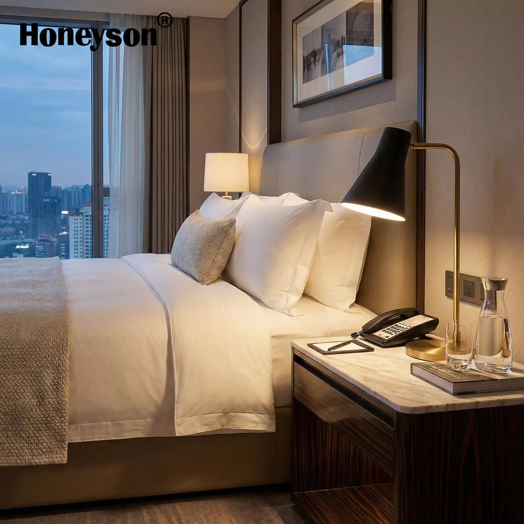 Post-modern Simple Atmospheric Brushed Titanium Stainless Steel Learning Lamp Black Lampshade Non-standard Hotel Suppliers 741 supplier