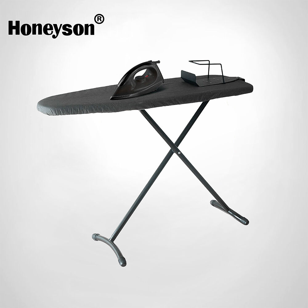 Honeyson Foldable Wall Mounted Ironing Station for Hotels 5 Star Use Iron Board Iron Stand Clothes Rack Carved Finish Europe