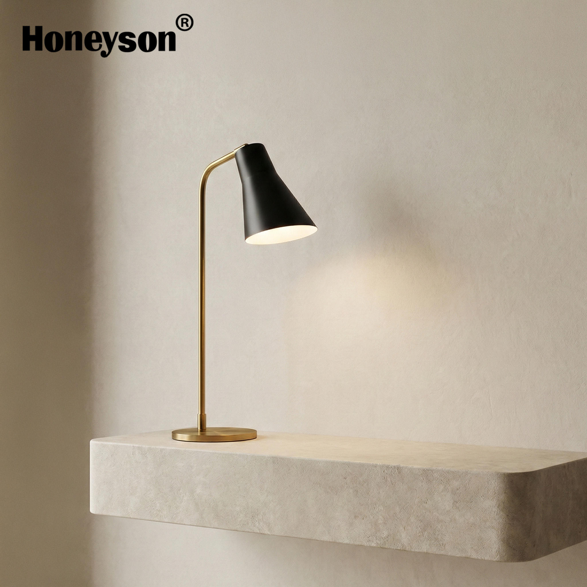 Đèn học phong cách hậu hiện đại tối giản, chất liệu thép không gỉ phủ titan mờ, chụp đèn màu đen, nhà cung cấp cho khách sạn theo yêu cầu riêng (phi tiêu chuẩn), mã sản phẩm 741