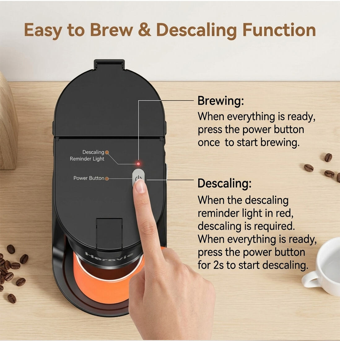 kc201 3 in 1 single serve coffee maker for k cup pods ground coffee  tea-6