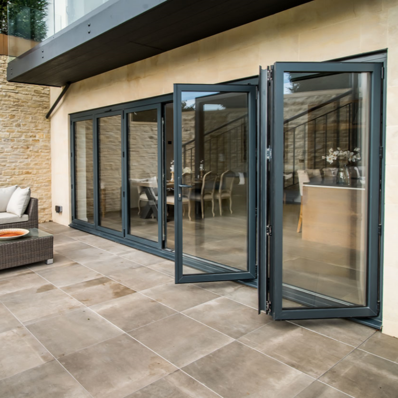 Aluminium Folding Door Tempered Hollow Glass Panel