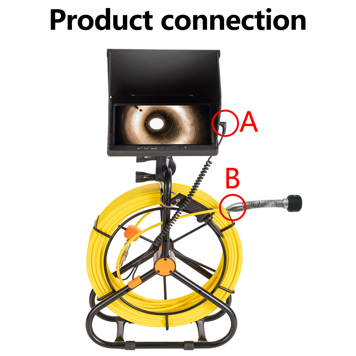 Pipe Camera 7inch HD1080P Screen&16GB Video Recording Drian Camera Inspection 23mm HD Camera head &IP68 Waterproof 