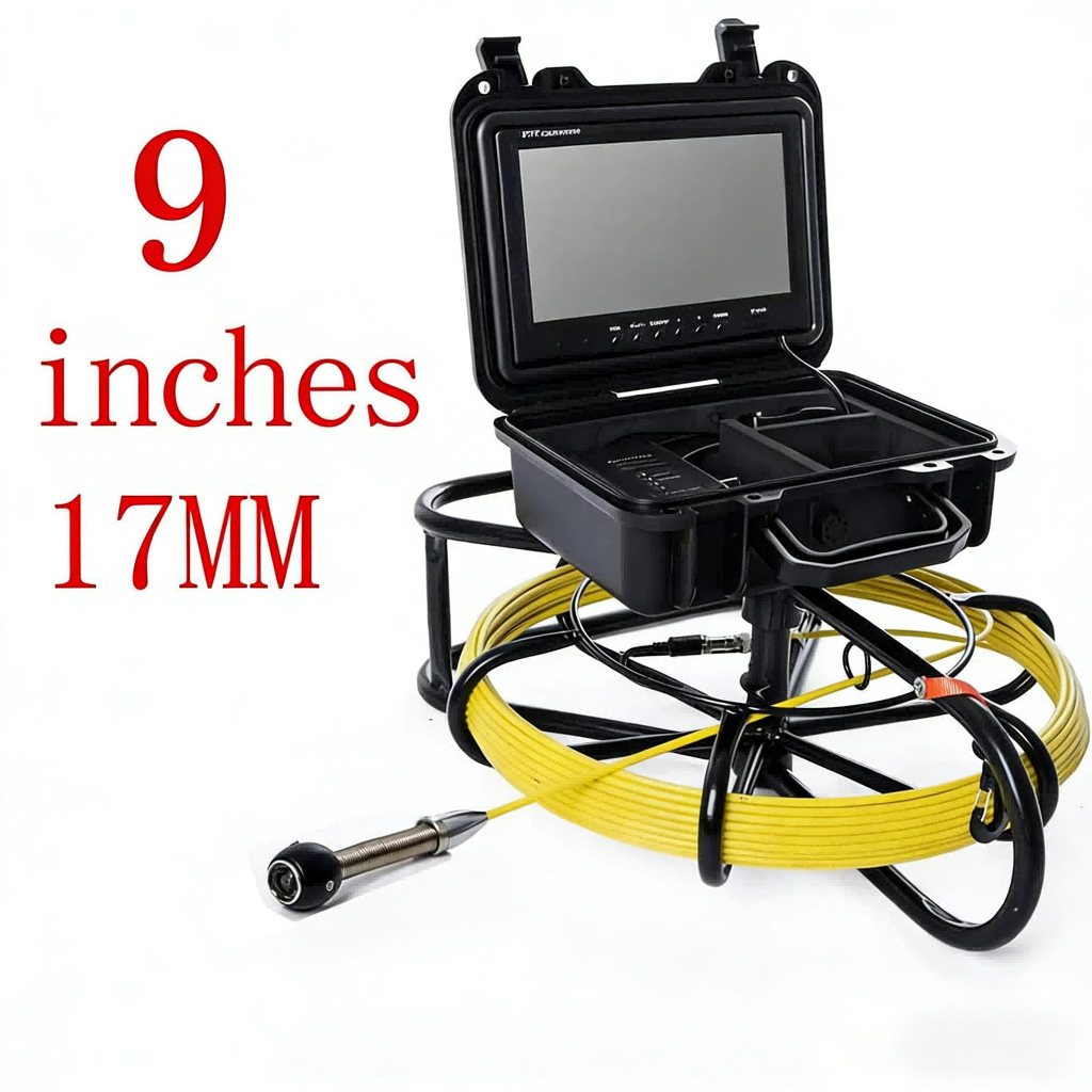 Best 17mm Sewer Pipe Camera with 9inch HD1080P Screen,10-200M Cable Optional Drian Plumbing Inspection 