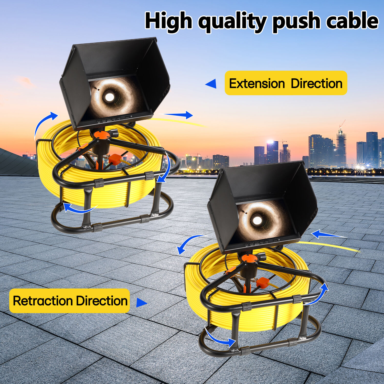 Pipe Camera 7inch HD1080P Screen&16GB Video Recording Drian Camera Inspection 23mm HD Camera head &IP68 Waterproof 