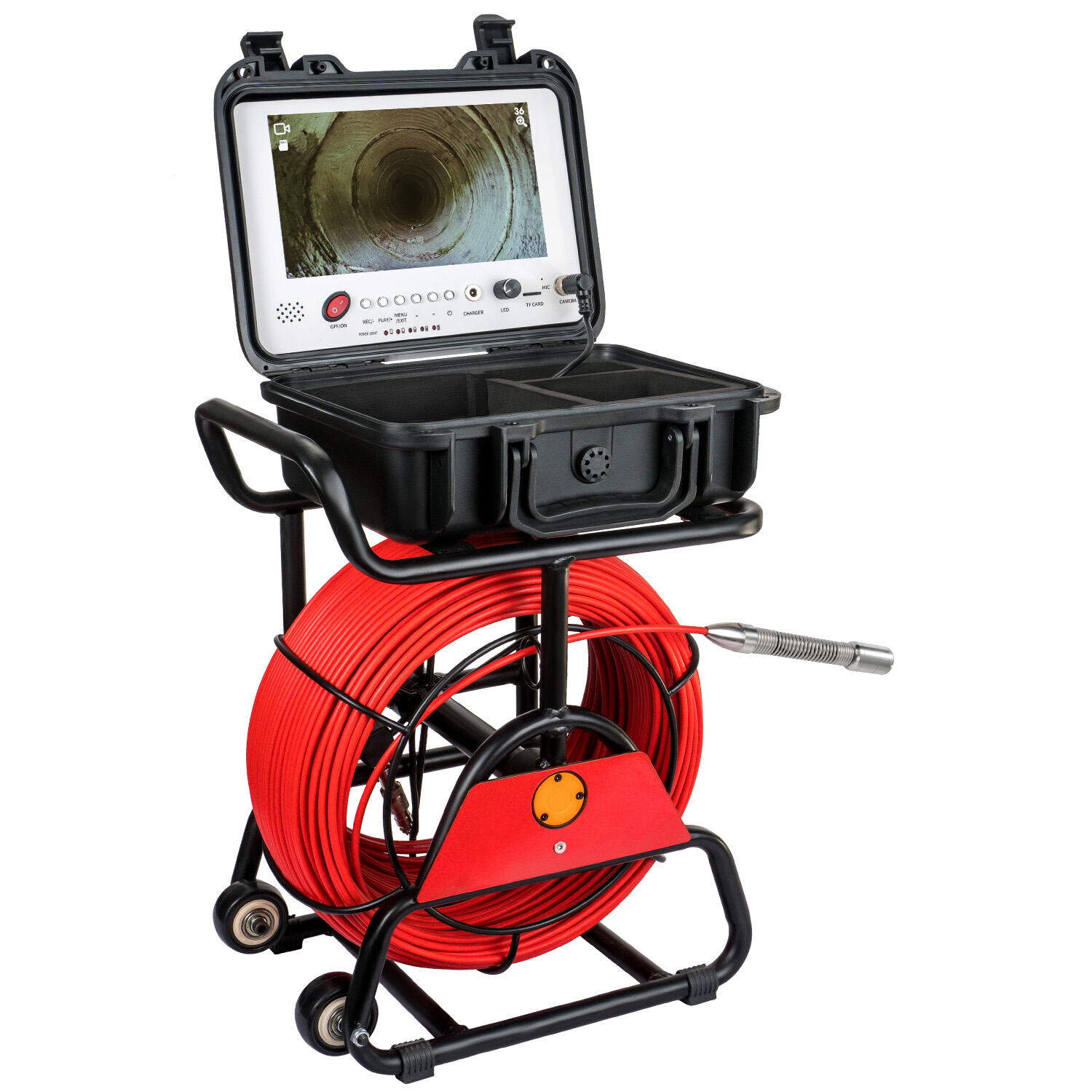 9inch HD IPS Screen Sewer Camera with 16GB SD Video&Audio Recording from Drain Camera Factory 36X Image Enlarger