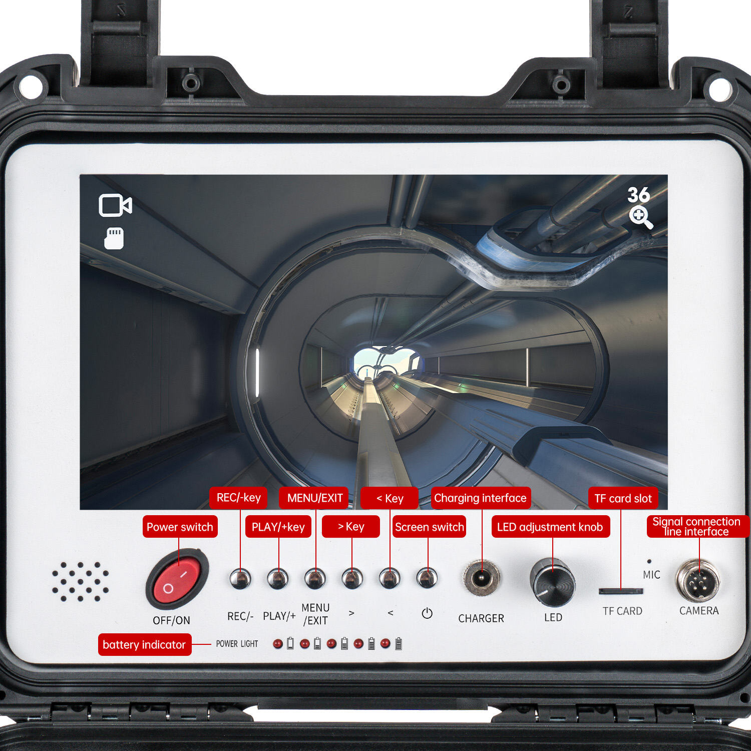 9inch Sewer Camera with 512Hz Sonde+Self-leveling function and WIFI Pipeline Plumpling Inspection