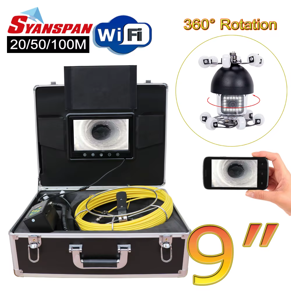 Factory 7 Inch Monitor Drain Sewer Pipe Camera with 360 degrees Camera Head, IP68 Waterproof Pipe Camera manufacture