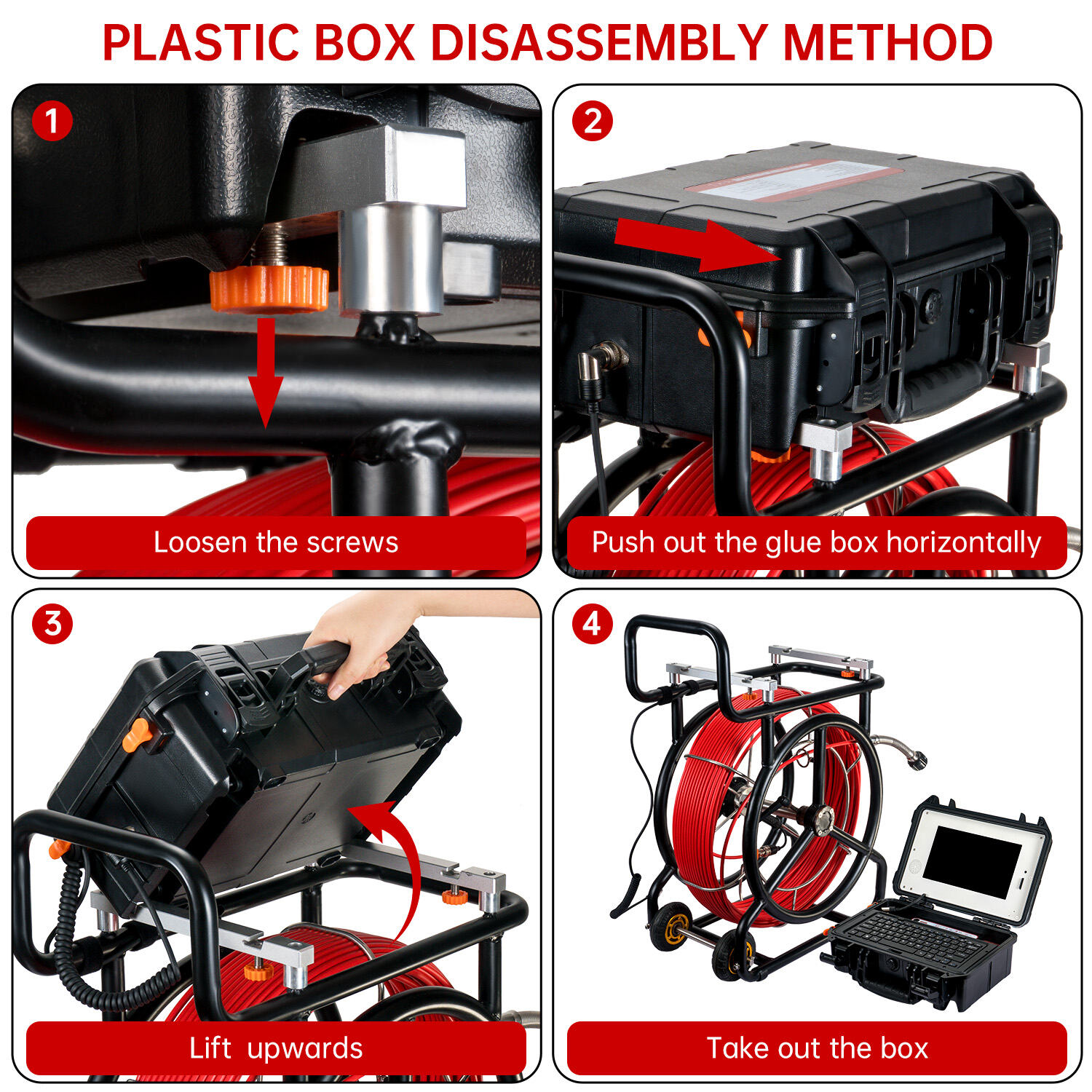 10.1inch HD1080P Screen Sewer Camera with 512Hz Sonde+Self-leveling Pipeline Plumpling Inspection WIFI &16GB DVR Video and Audio Recording  