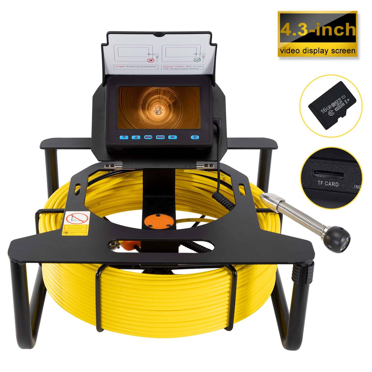  Pipe Camera 5Inch HD 1080P Screen with 16GB SD Video Recording