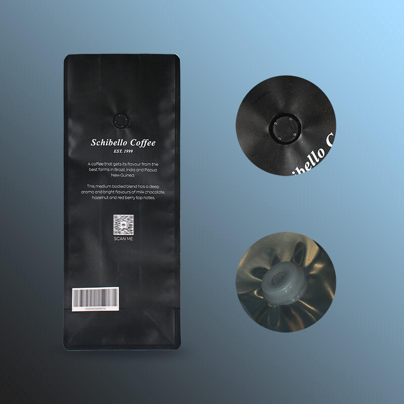 Custom Coffee Bags Wholesale Recyclable Aluminum Foil Packaging With Valve And Zipper Flat Bottom Coffee Bean Bags