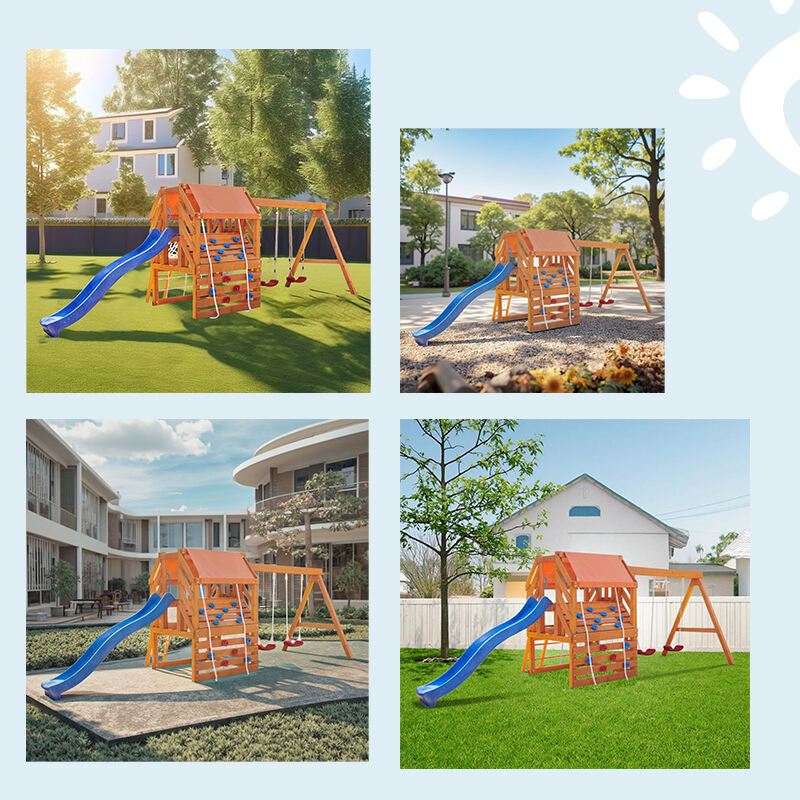 wooden swing set