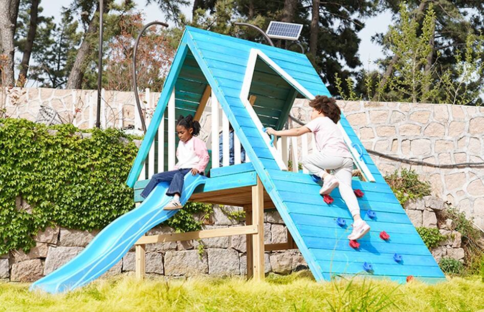 Wooden Climb Frame with Slide