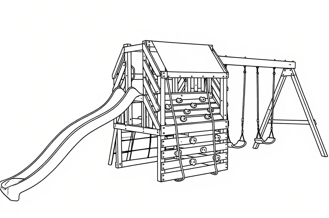 wooden swing set