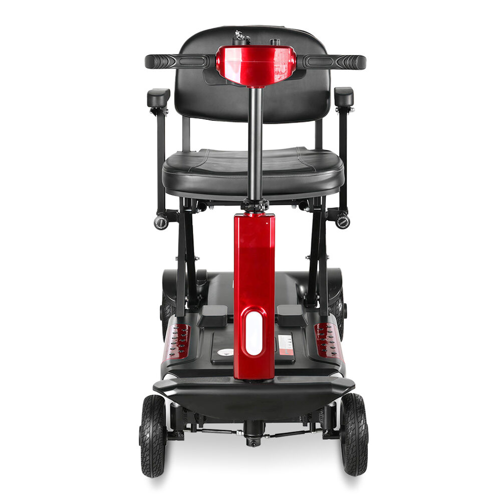 KSM-909 Collapsible Off Road 4 Wheel Electric Scooter for Elderly Manual Folding Mobility Scooter with Comfortable Seat for Sale