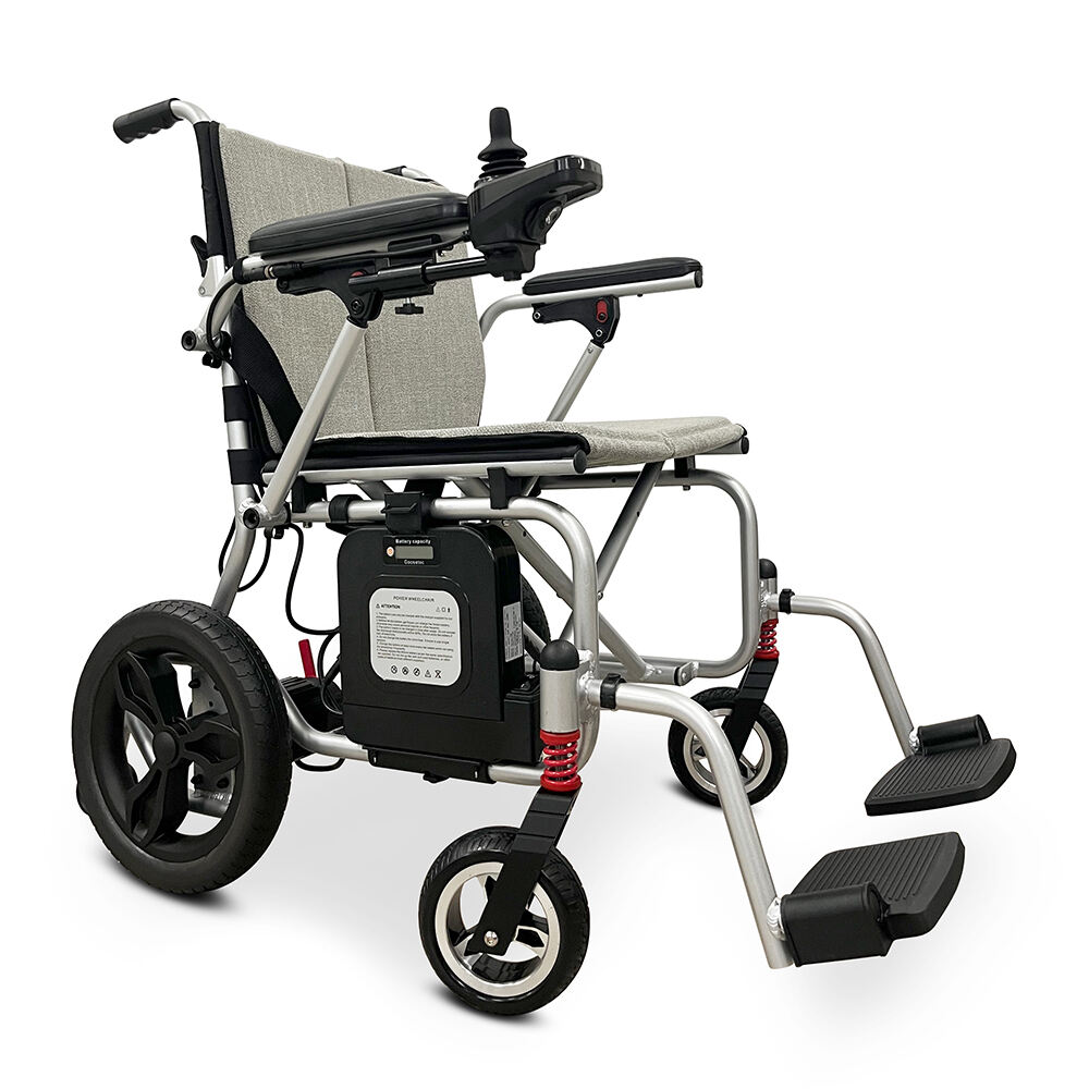 KSM-506P Cheap 6A/10A lithium battery Electric Aluminum Lightweight Foldable Wheelchair For Disabled Power Folding Wheelchairs