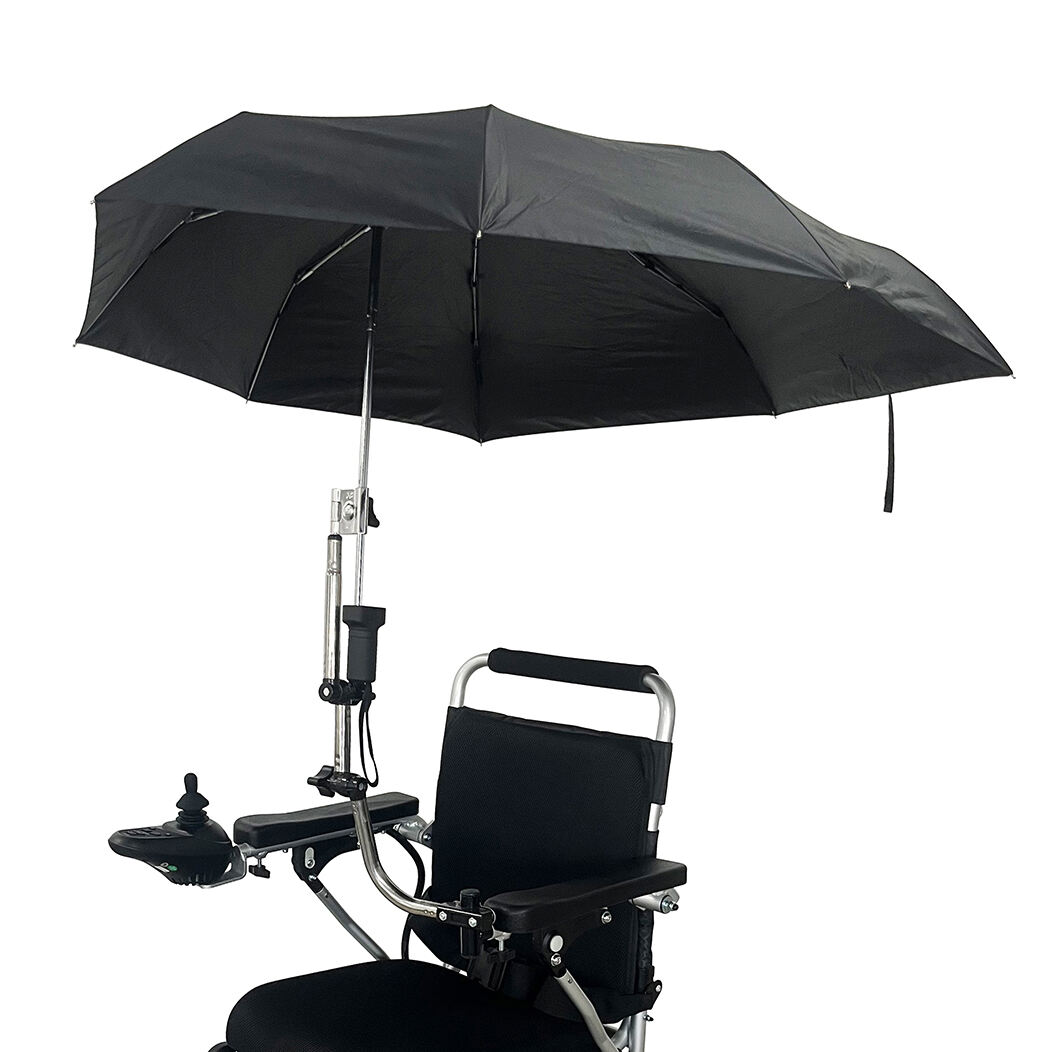 KSM-WU01 Electric Wheelchair Umbrella Sun Shade Rain Cover Universal Folding Wheelchair Cover Canopy Awning for Most Wheelchairs