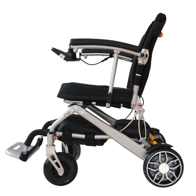 KSM-602Plus Lightweight Folding Electric Wheelchair Aluminum Alloy Foldable Wheelchair On Plane For Elderly 12Ah Battery Chairs