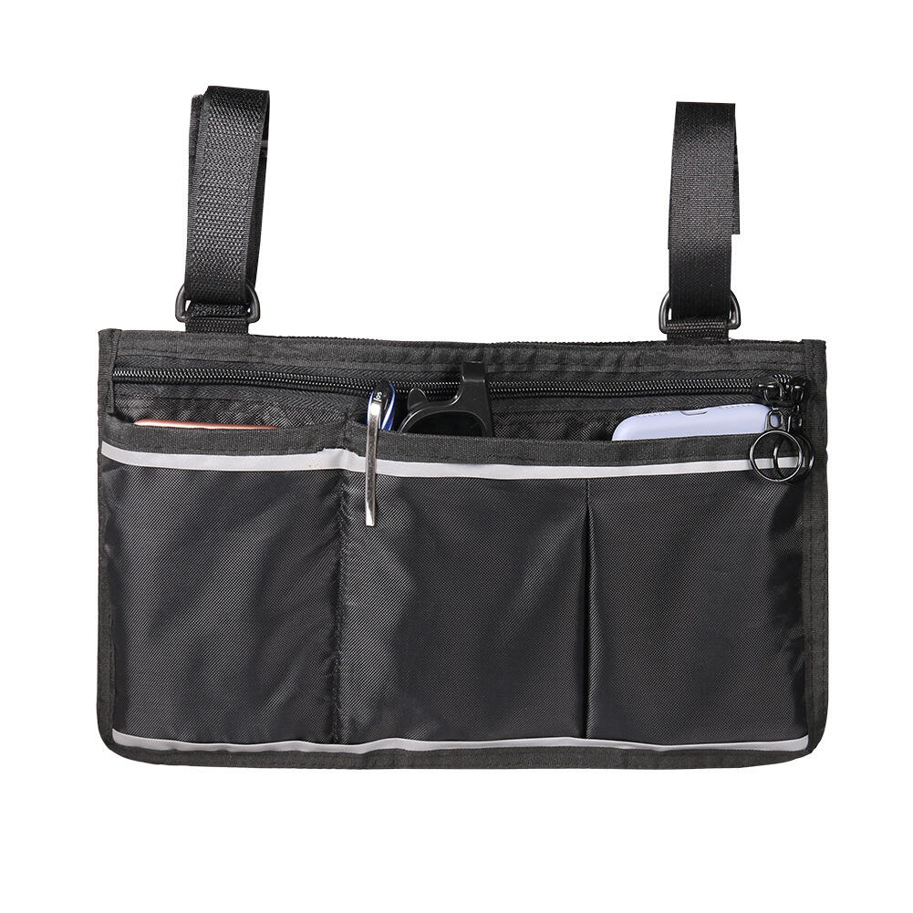 KSM-WB01 Rolstoel Side Bag, Wheelchair Pouch Bag met Cup Holder Armsteun Accessoires voor Wheelchair Rollator Electric Scooter