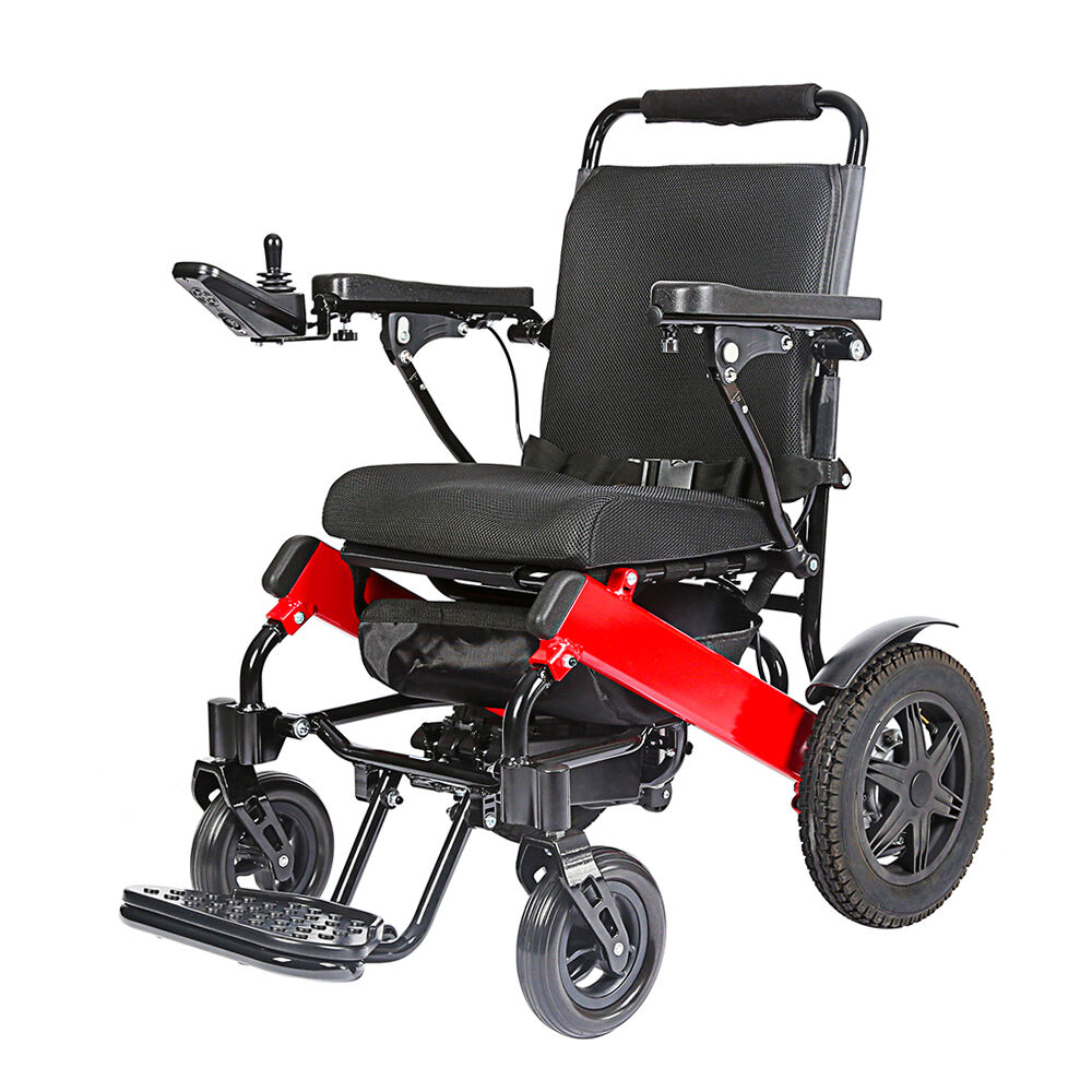 KSM-601S Brushless Electric Wheelchair Folding Lightweight Wheelchair with 500W Brushless Motor 6AH Battery 2pcs Airline Approved for Travel