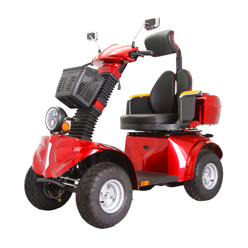 KSM-910B Elektrischer Mobilitätsscooter für Erwachsene mit Doppelsitz, schwerlastfähiger 4-Rad-Mobilitätsscooter für Senioren mit Dach