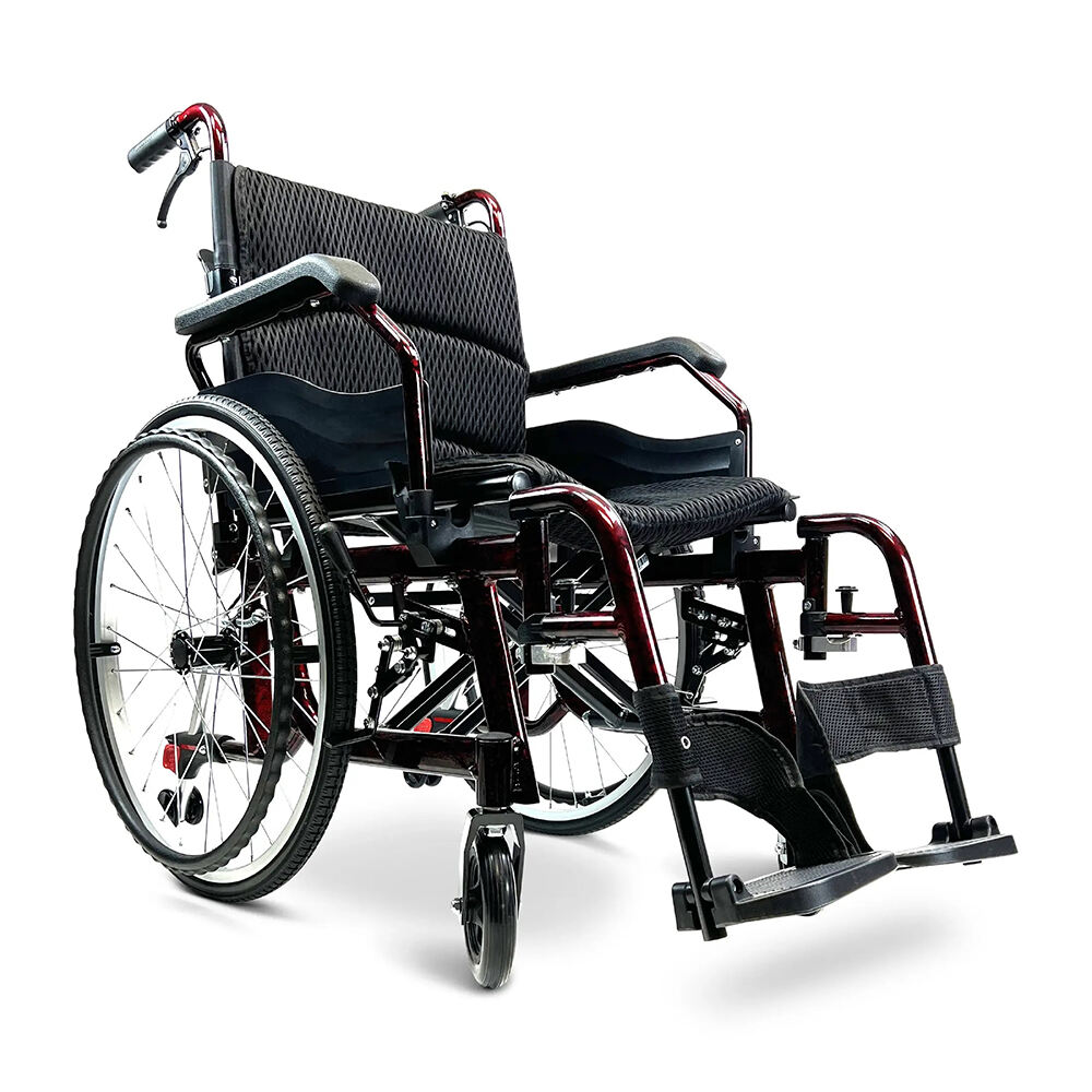KSM-201 Ultra Leichtgewichts-Manuell-Fahrstuhl aus Aluminiumrahmen mit 22-Zoll Festreifen, Schnellfalt-Design, Tragkraft 330 lbs für Behinderte
