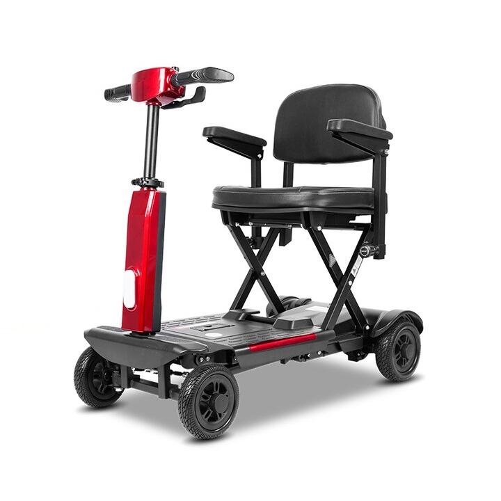 KSM-909AF China Factory Lightweight Mobility Scooter Electric 180W Power Motor Automatic Foldable Scooter for Disabled Adults