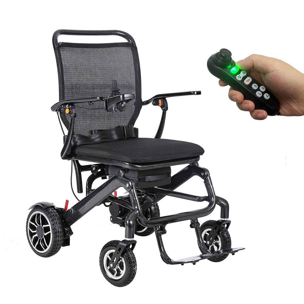 KSM-607Plus Ultra Light Foldable Lightweight Luxury Carbon Fiber Electric Wheelchair With 12AH and 20AH Lithium Battery For Disabled
