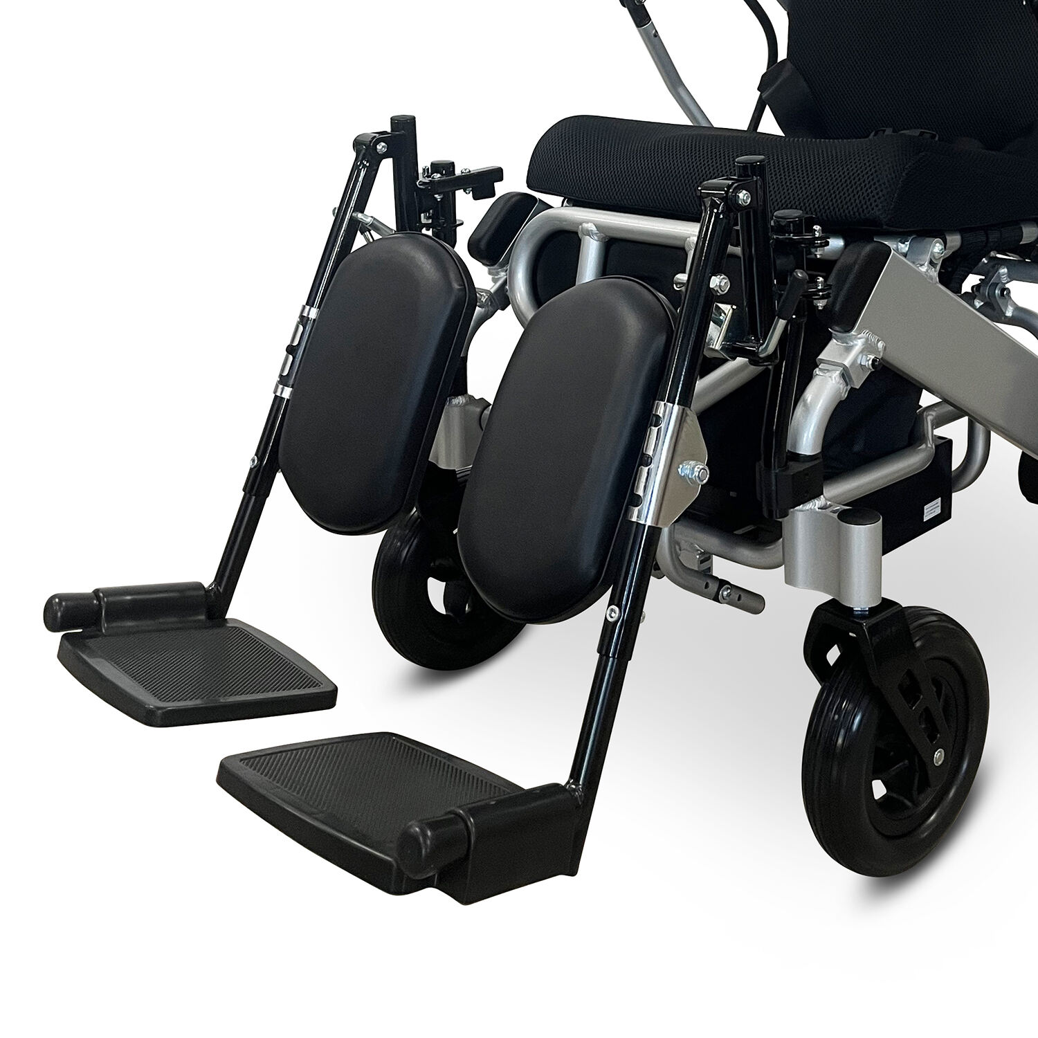 KSM-LR02 Rolstoel Verhogende Voetsteunen Composiet Voetplaten Niet Gepadde Kuitondersteuning voor Elektrische Rolstoelen Uitklapbaar Aanpasbare Voetsteun