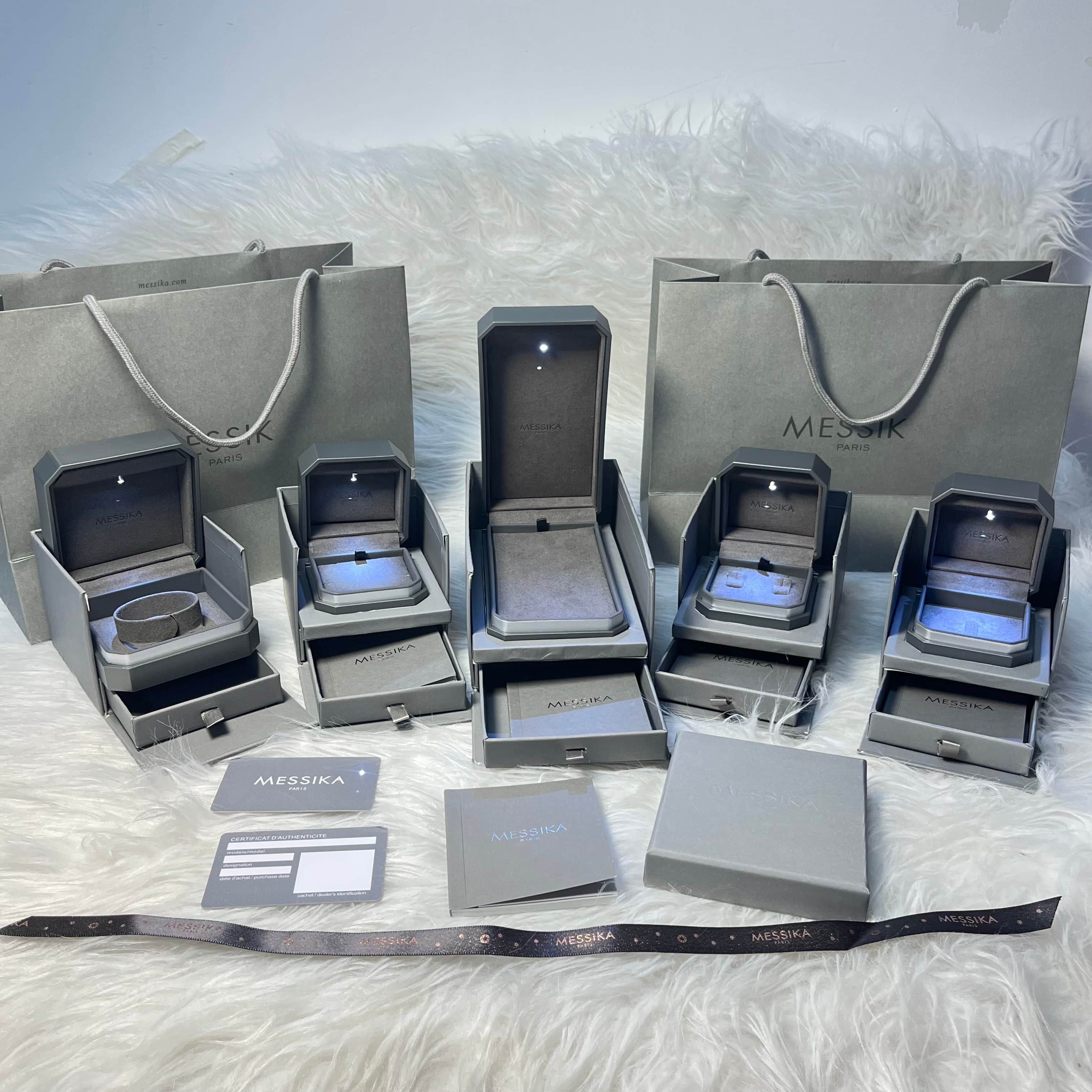 Messika Pendant Jewellery Box – Gift Box + LED Display Case + Shopping Bag