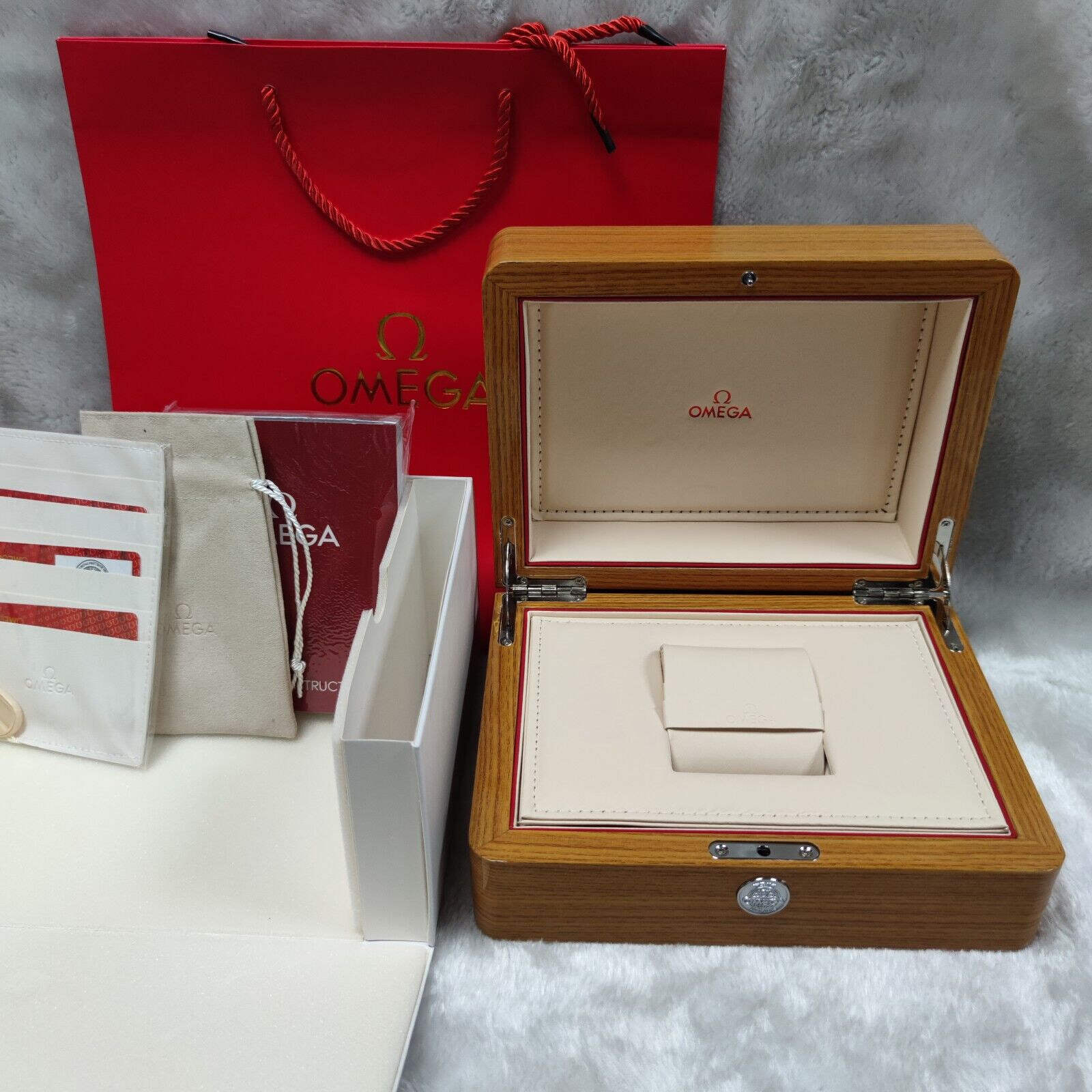 Large Omega Wooden Watch Box, With Inner Travel Box and Outer Box