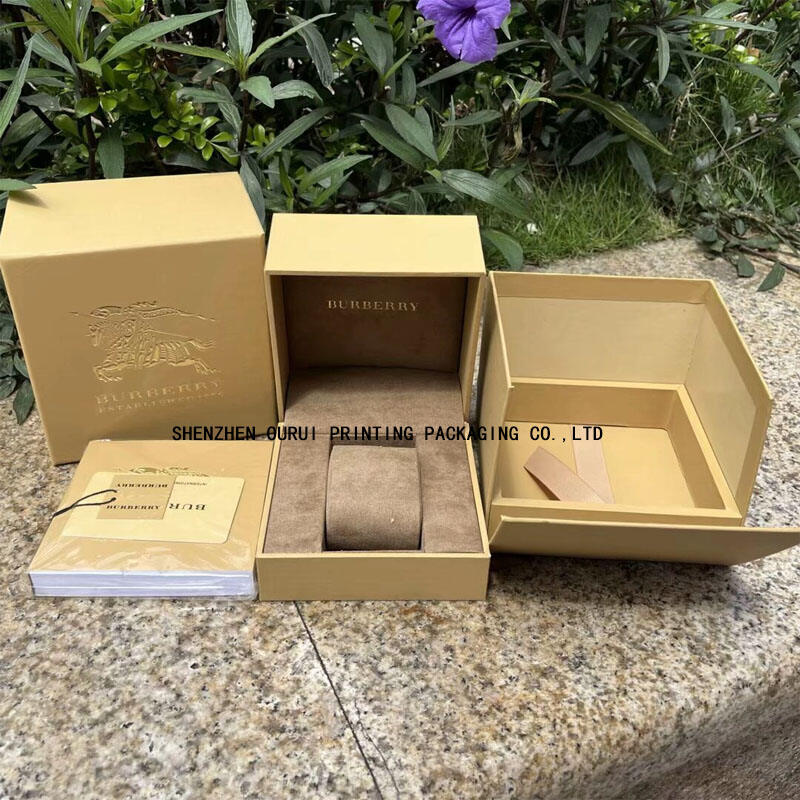 Premium Bvlgari -kellolaatikko, täydellinen sarja, korkealaatuinen ruskea PU-nahkainen kellonäyttölaatikko silkkipaperilla vuorattuna