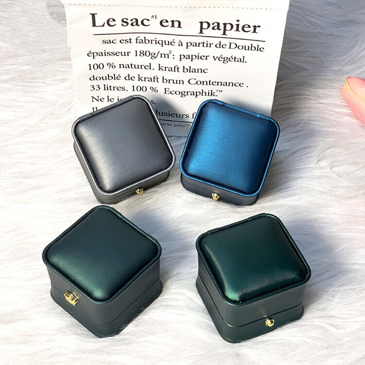 Handmade Brushed Leather Keepsake Box - Blue & Green Gift Set