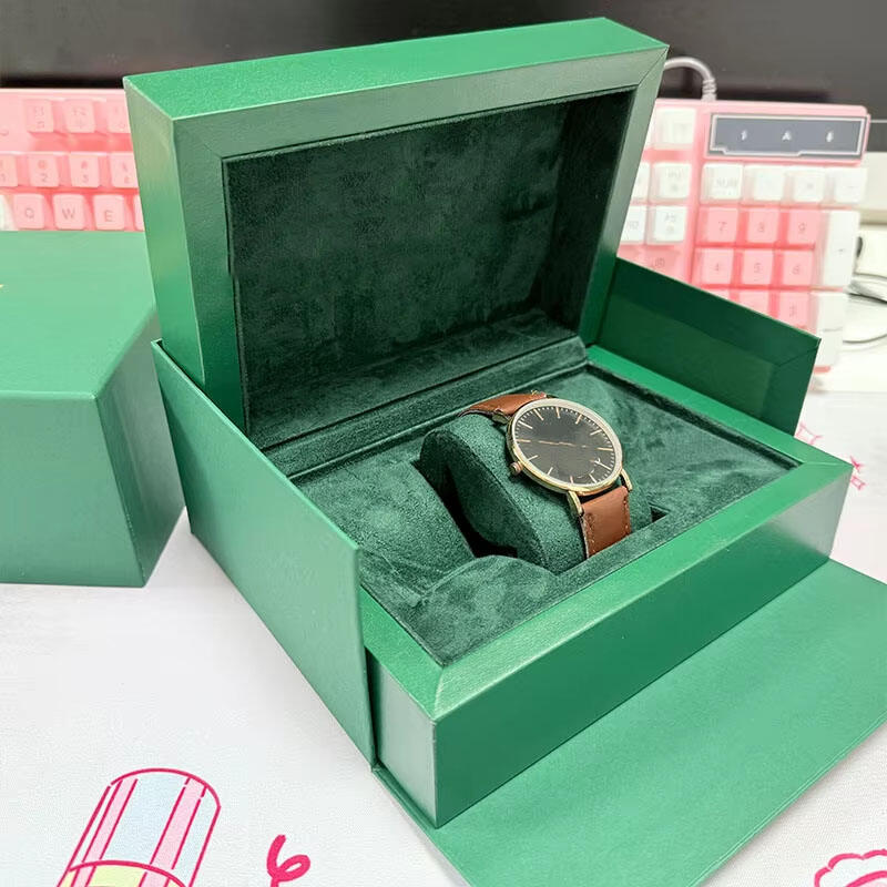 Lukuisa vihreä kellolaatikko, premium-verkkopellin sisäpuoli Rolex- ja muiden kellojen säilytystä varten