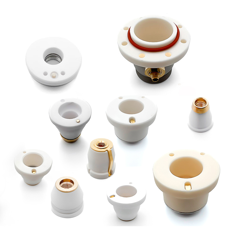 Why are ceramic rings important in fiber lasers?