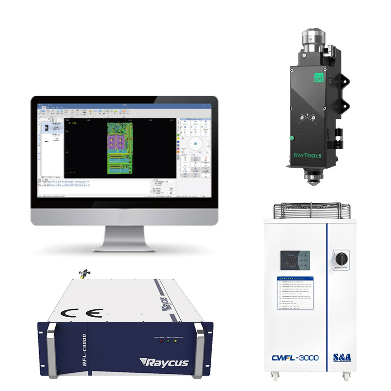 Raytools Лазерен Контролер за Глава MAX 3KW Лазерен Източник TEYU 4-в-1 Хладилник Нов Набор за Лазерна Режачка Машина
