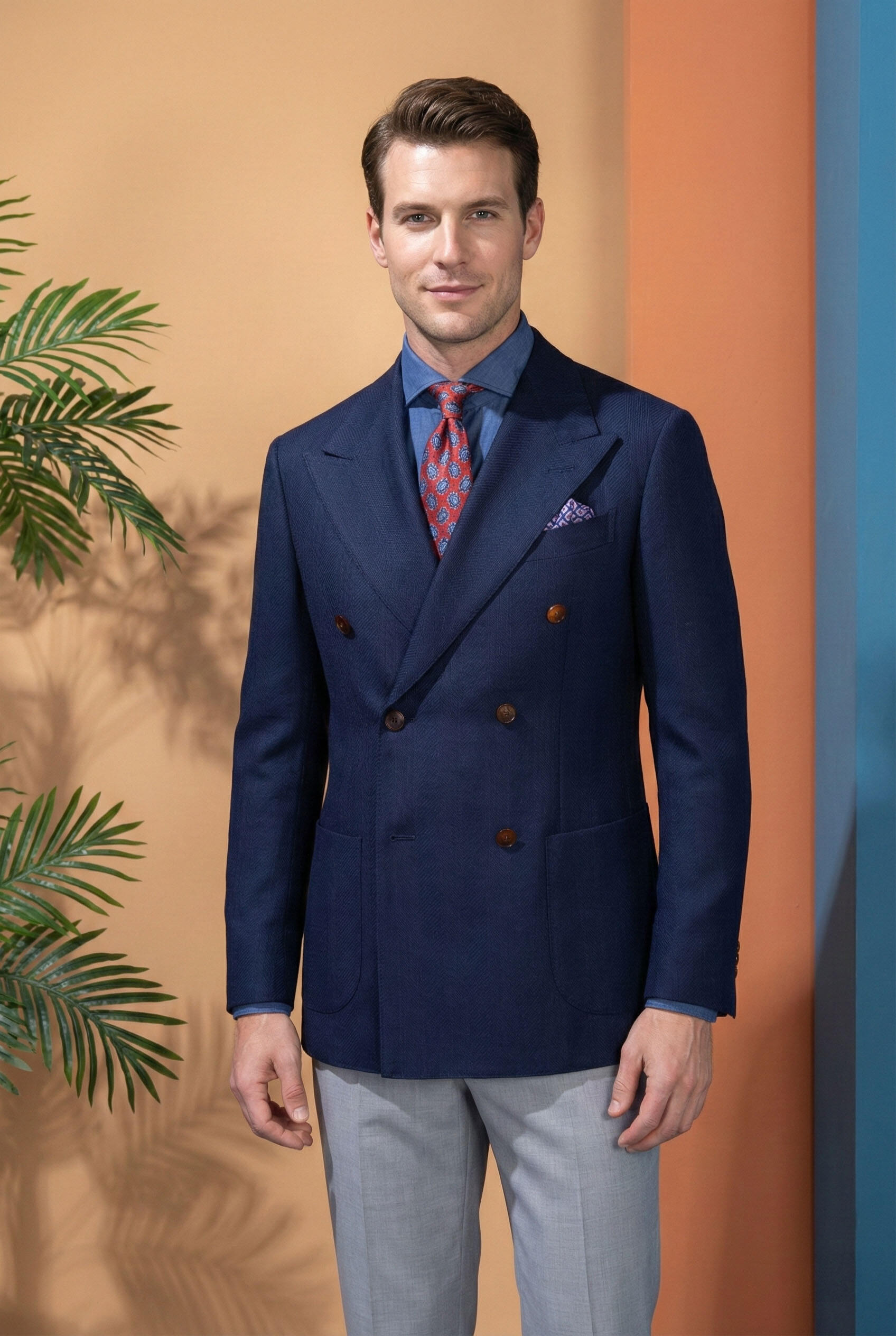 The Captain’s Double-Breasted Blazer | Textured Navy