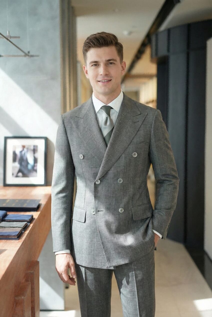 The Kensington Grid Check Suit | Charcoal Windowpane