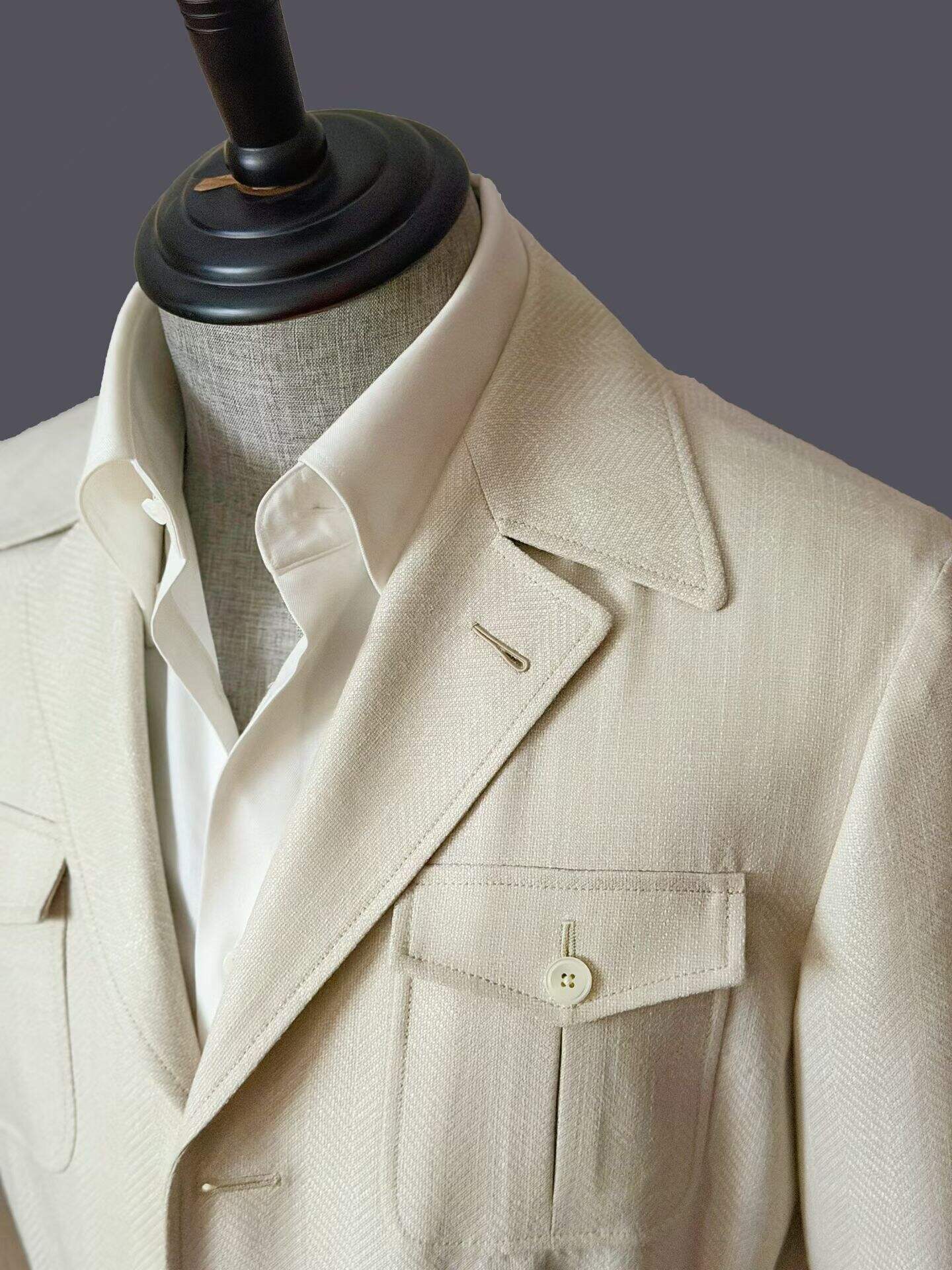 La chaqueta Savannah Bamboo Safari | Tono avena mélange