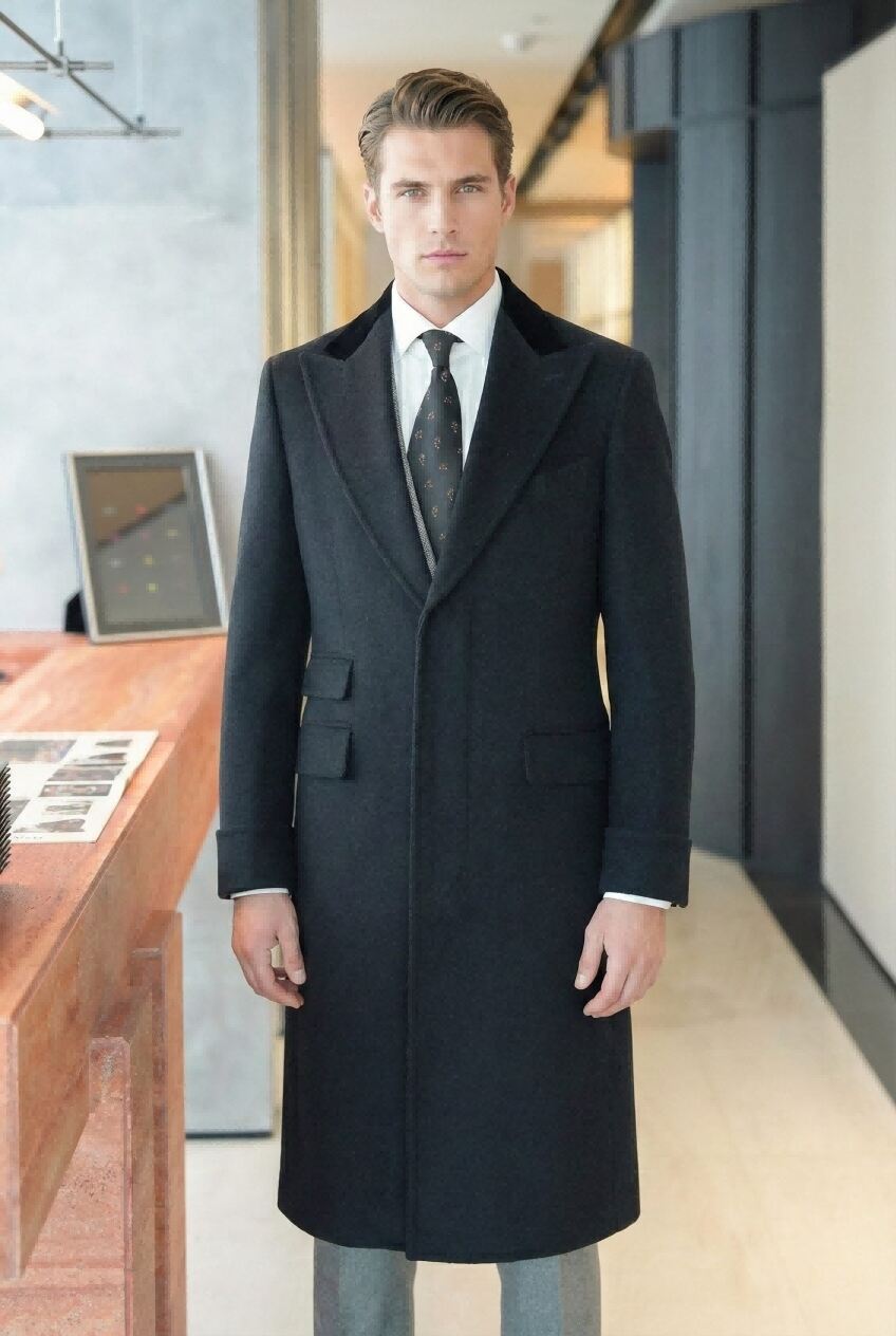 The Royal Chesterfield Coat | Velvet Collar 