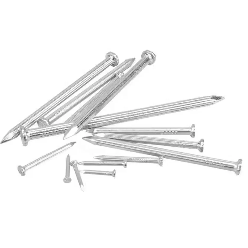 Clavos de acero al carbono de alta calidad 55#, galvanizados, con espiral en el vástago, pulidos, para hormigón, clavos negros para construcción, hierro y acero