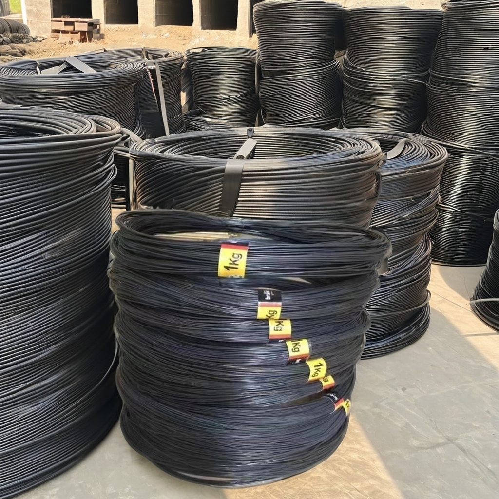Which outdoor construction scenarios suit black steel wire?