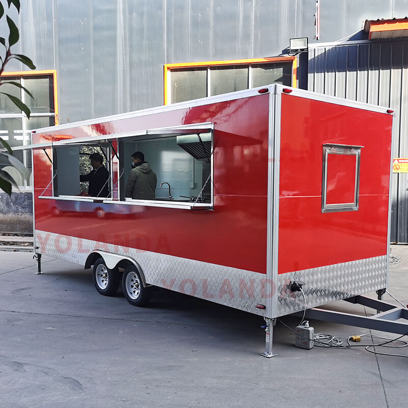 Reboque de Alimentos de Concessão Móvel de 16 pés Taco Box Pizza Trailer Carrinho Sorvete com Cozinha Completa Equipada