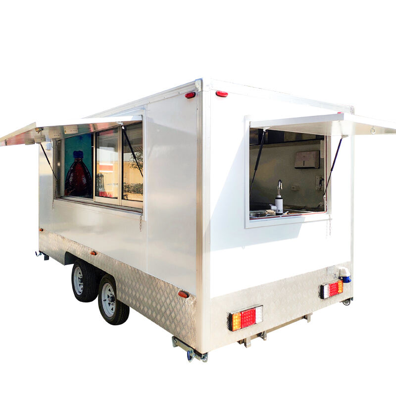 Australian Standard Commercial Catering Bakery Food Trailer With Oven For Pizza Burg BBQ Fully Equipped