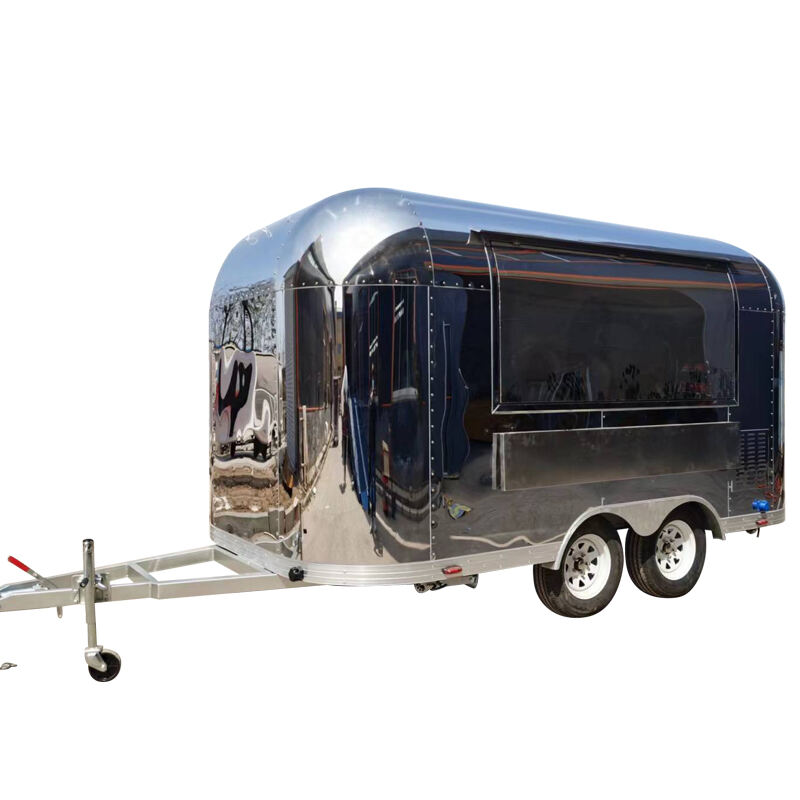 Fast Food Stainless Steel Airstream Hot Dog Cart Food truck cart trailer with Fryer Stainless