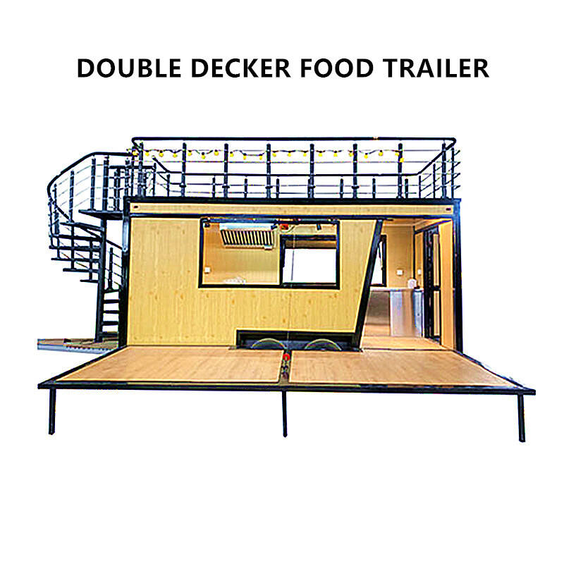 Customized Double Decker Food trailer For Sale Manufactuers Mobile Kitchen Trailer