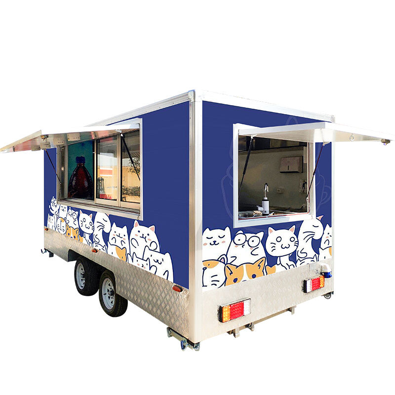 Shandong personalizzato Big Food Trailer completamente equipaggiato Mobile Fast Food Trailer Produttori dalla Cina