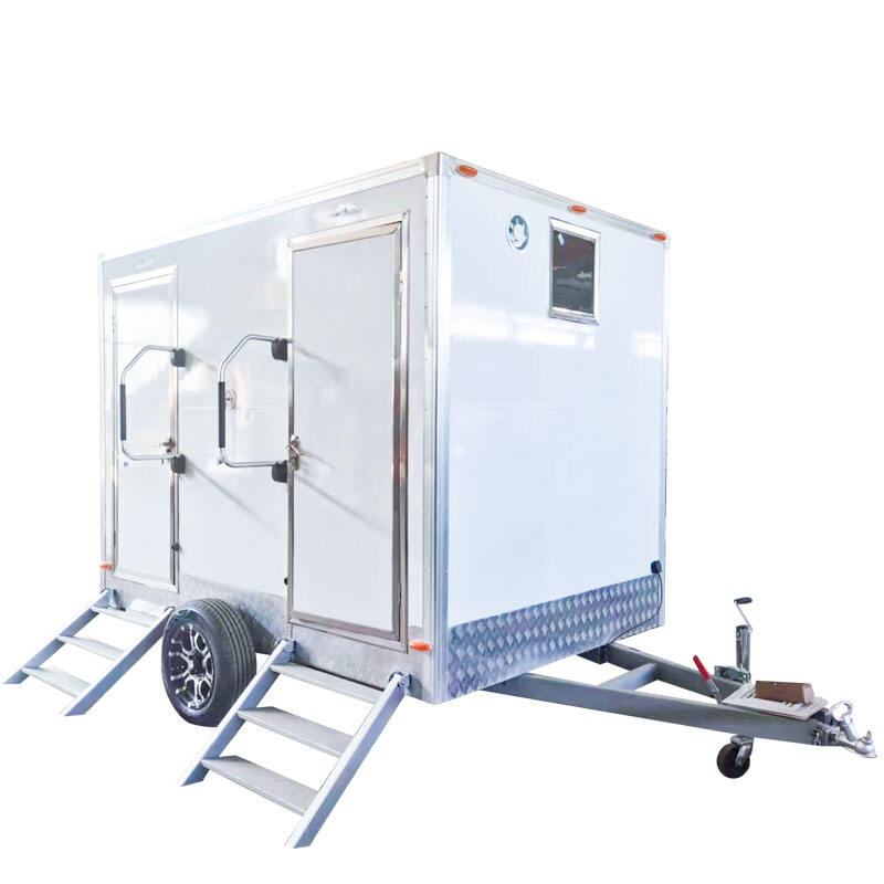  Luxury Public Bathroom Toilets Trailer Mobile Four Cabins Restroom Trailer Mobile Portable Toilet For Sale